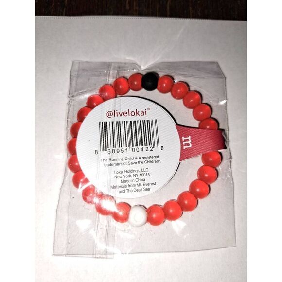 New 2 6.5" Lokai Silicone Bead Bracelet Mt Everest Dead Sea Blue Red Pink Purple - Picture 6 of 8